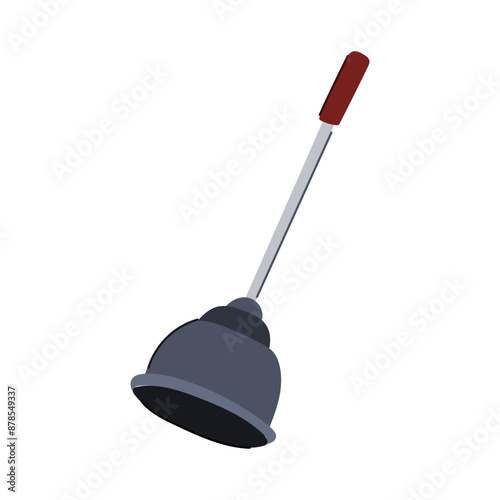 repair plunger cartoon. pipe plumbing, water rubber, line boiler repair plunger sign. isolated symbol vector illustration