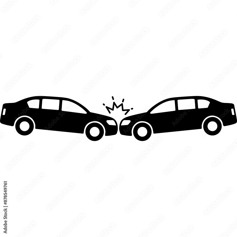 Fototapeta premium Car Accident. Brocken Car Icon