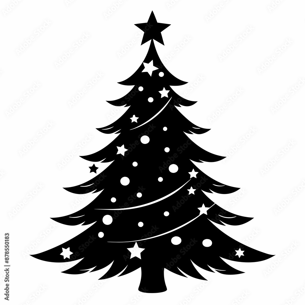 christmas tree vector illustration, green christmas tree isolated on white, tree vector art, christmas vector Line art christmas tree vector illustration, green christmas tree isolated on white, tree vector art, christmas vector Line art