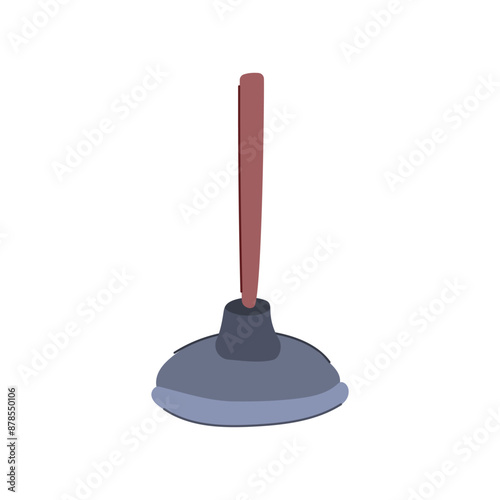 plumbing plunger cartoon. water rubber, line boiler, unclog pump plumbing plunger sign. isolated symbol vector illustration