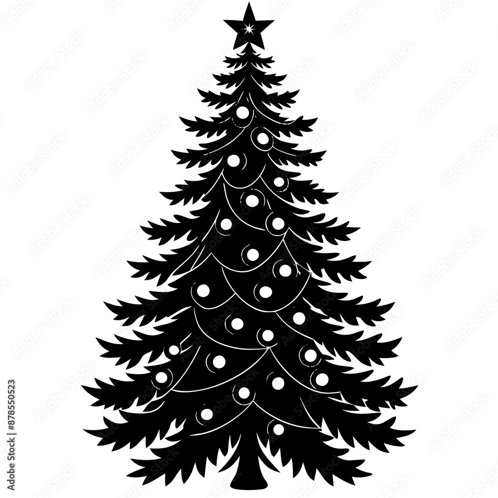 christmas tree vector illustration, green christmas tree isolated on white, tree vector art, christmas vector Line art christmas tree vector illustration, green christmas tree isolated on white, tree vector art, christmas vector Line art