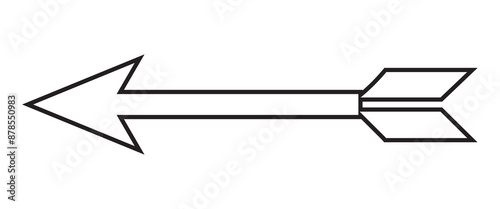 Long arrow design vector icon pointing left.  