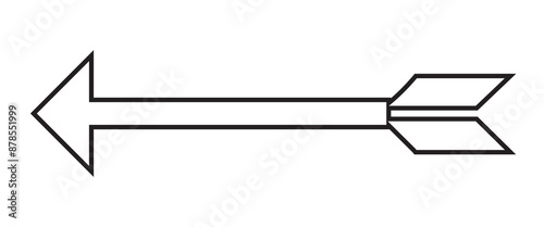 Long arrow outline vector icon. Thin line black cursor long arrow illustration. eps 10