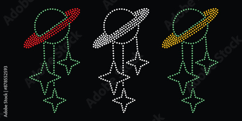 Rhinestone vector Design. rhinestone ornament vector design for Illustration of collar neck decoration with rhinestones in the form of a necklace. 