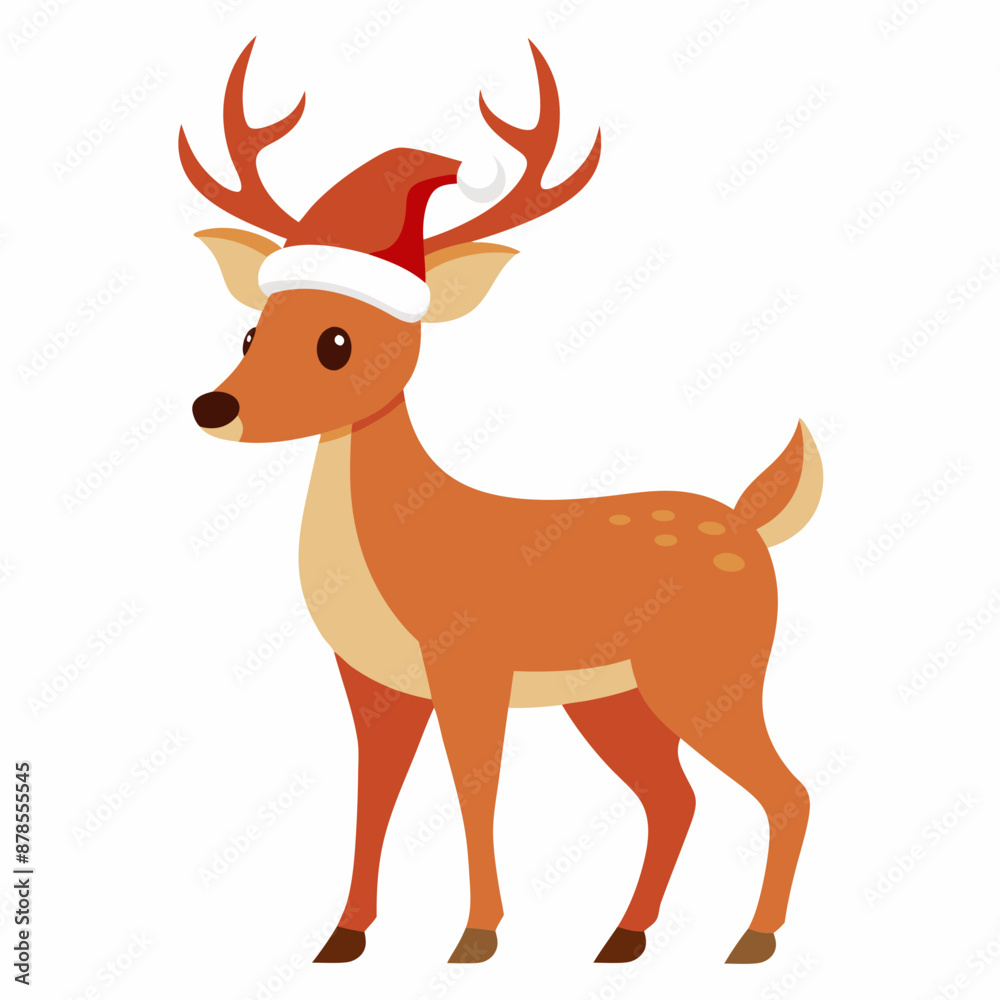 christmas deer vector illustration, christmas deer isolated on white, deer vector art, christmas vector Line art christmas deer vector illustration, christmas deer isolated on white, deer vector art, christmas vector Line art