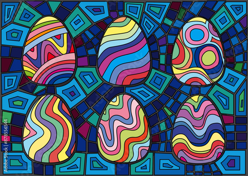 easter egg design glass stained moses illustration vector
