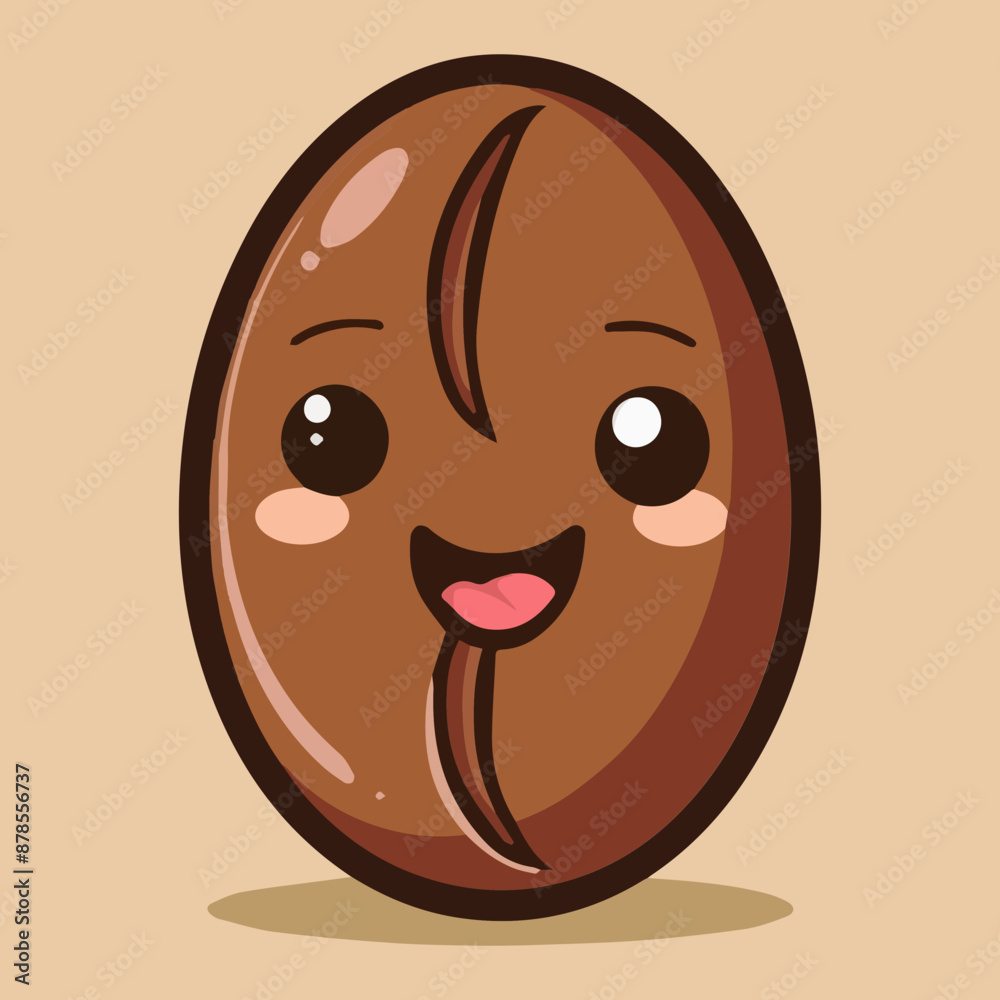 Obraz premium Cute Cartoon Coffee Bean Character 