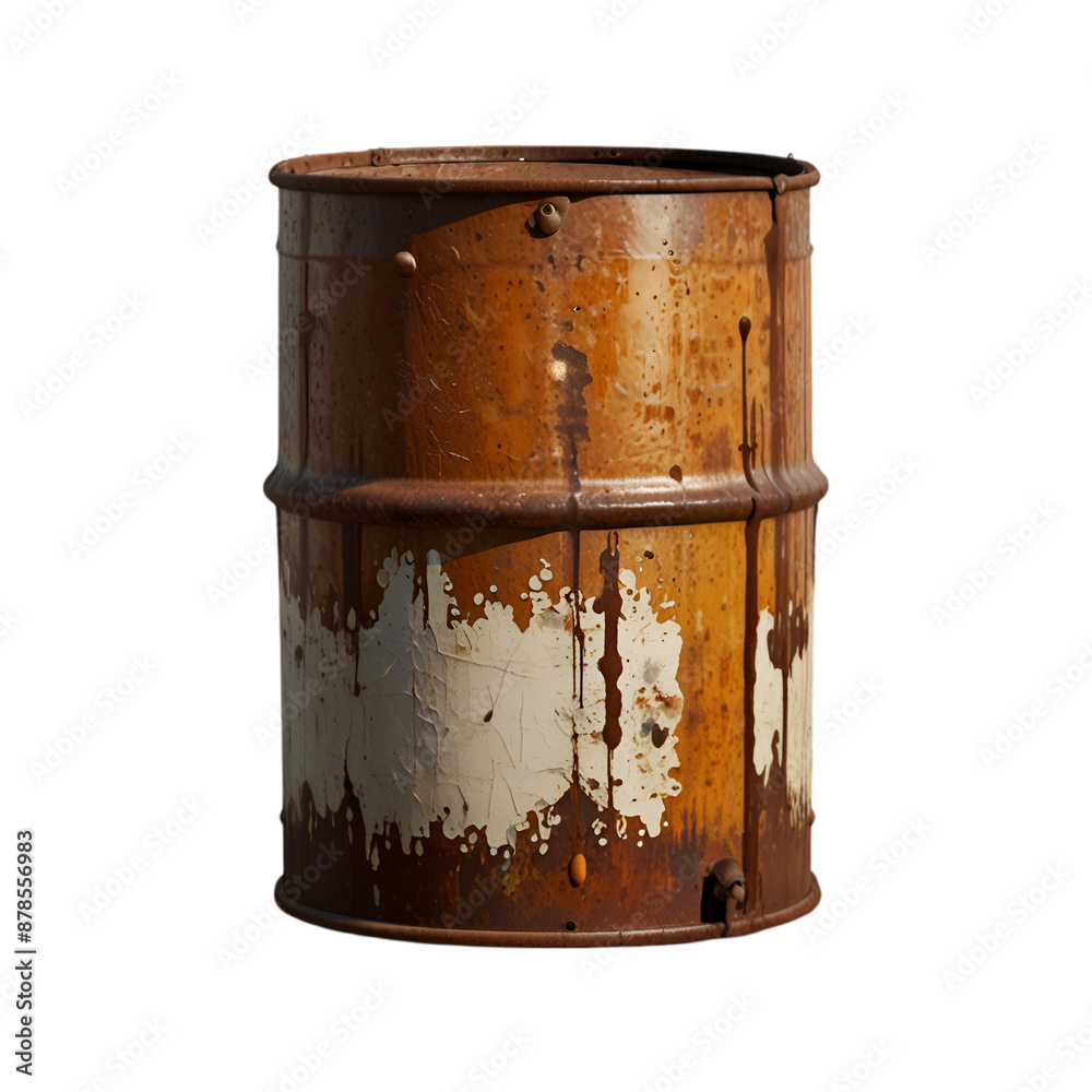 Old rusty oil barrel isolated on transparent background. Old rusty oil barrel isolated on transparent background.