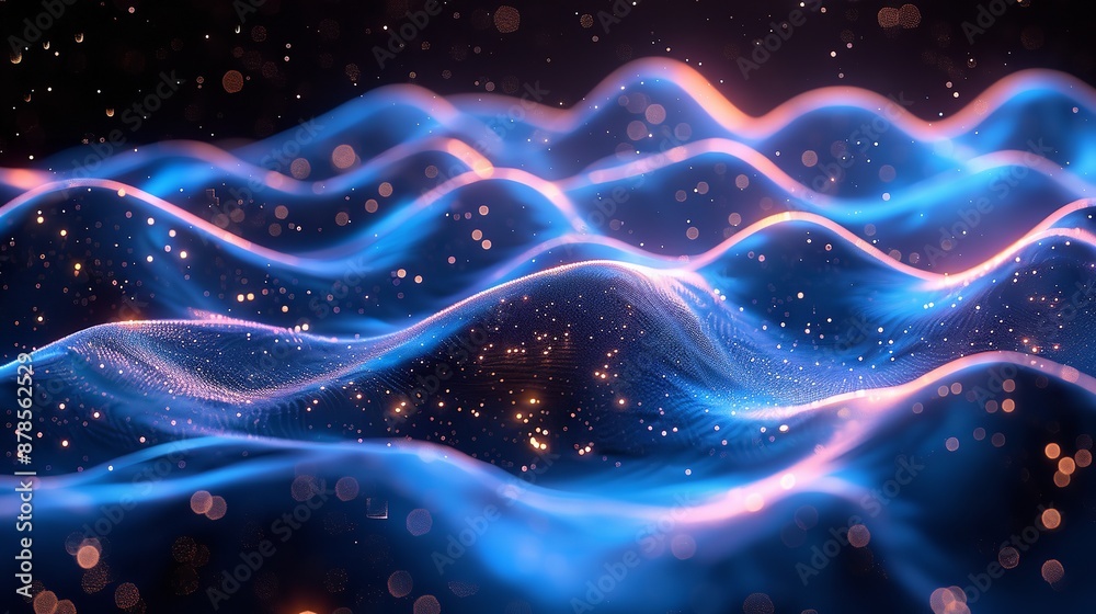 Obraz premium Abstract Background with Technological Particles