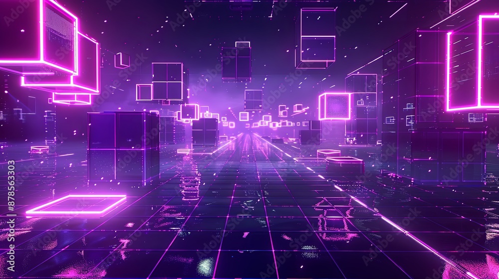 Neon Lights Cityscape. Neon Lights Cityscape.
