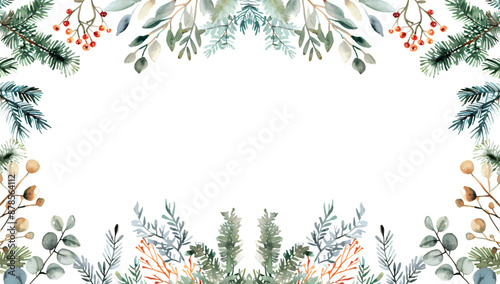 Elegant hand drawn watercolor decorative botanical flower frames border for wedding invitations and greeting cards