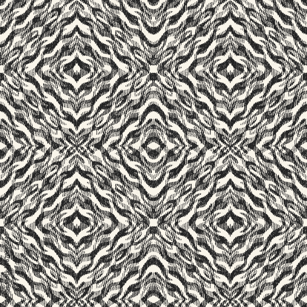 Monochrome Grain Mottle Kaleidoscope Pattern Monochrome Grain Mottle Kaleidoscope Pattern