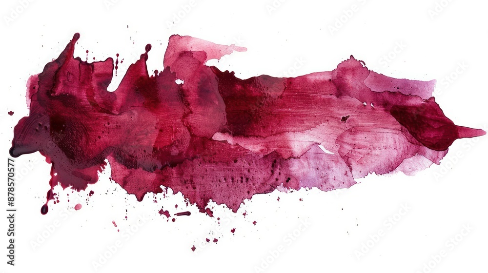 ed wine stain isolated on white background. Realistic wine texture watercolor grunge brush. Dark ed wine stain isolated on white background. Realistic wine texture watercolor grunge brush. Dark