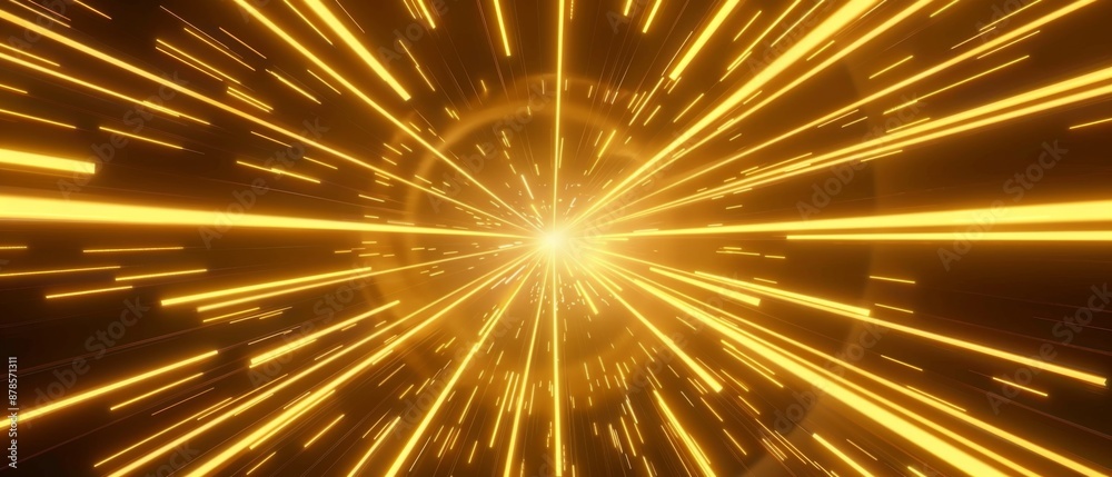 Abstract futuristic neon background, golden yellow glowing lines, laser rays, speed of light. Looping seamless animation Abstract futuristic neon background, golden yellow glowing lines, laser rays, speed of light. Looping seamless animation