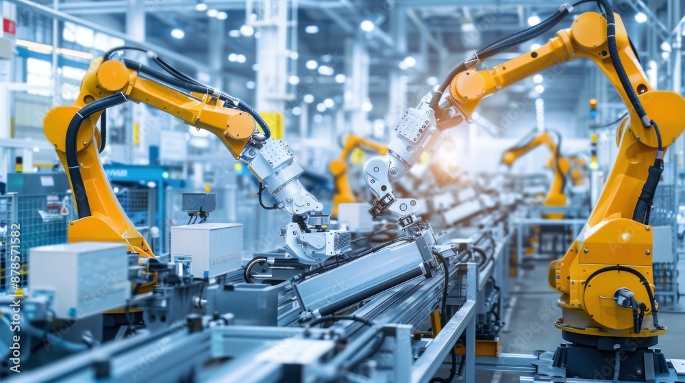 Robots performing precision tasks in an electronics manufacturing Robots performing precision tasks in an electronics manufacturing