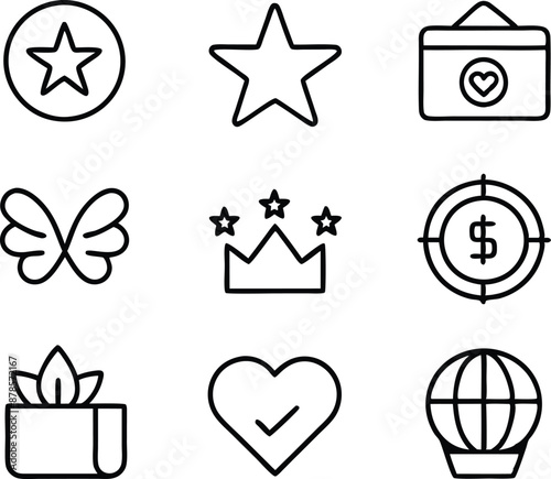 set of branding icon line art. brand, business, design, branding, concept, background, icon, corporate, identity, company