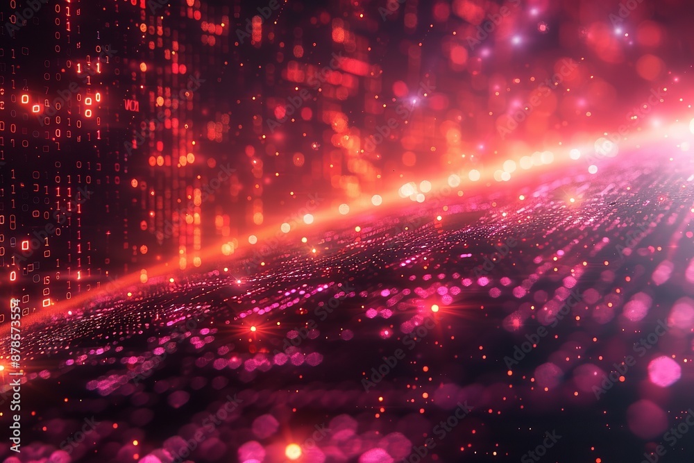 Fototapeta premium Abstract Digital Background Featuring Binary Code and AI Algorithms in Operation