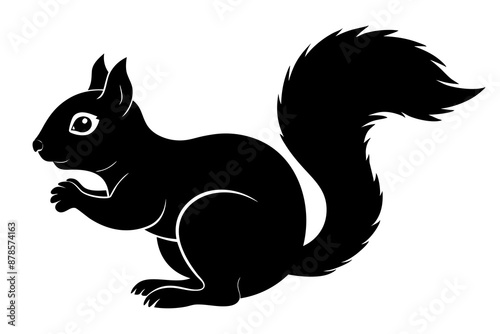 Squirrel silhouette vector illustration © Aynal