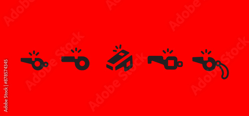 Various types of whistles illustration