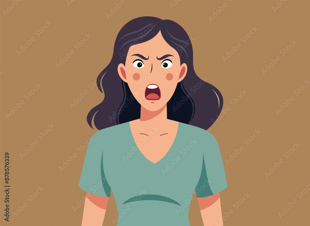 Woman cartoon character expression showing vector illustration Woman cartoon character expression showing vector illustration