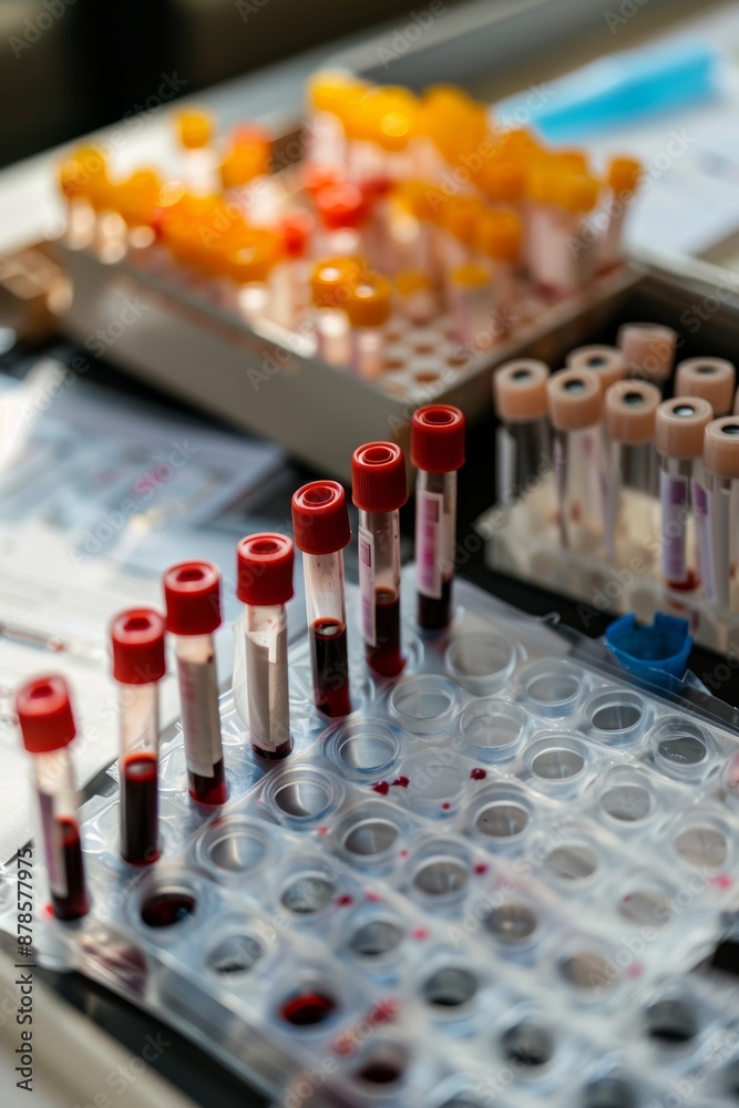 Blood Samples from Endurance Race Analyzed in Test Tubes for Medical Research Blood Samples from Endurance Race Analyzed in Test Tubes for Medical Research