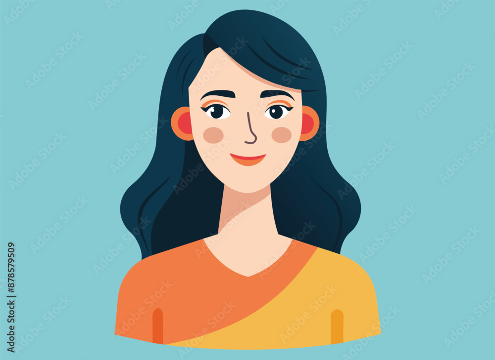 Woman cartoon character expression showing vector illustration