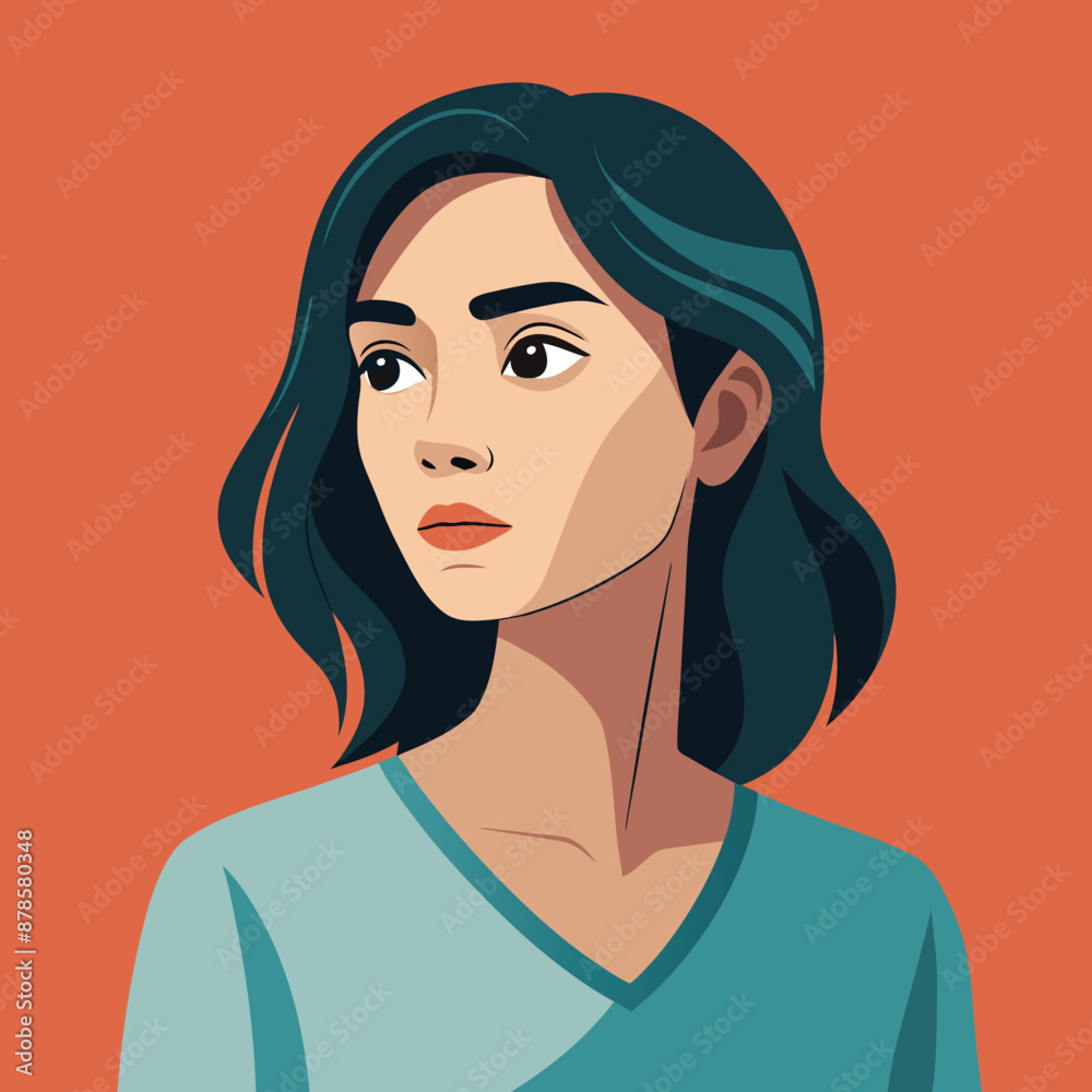 Woman cartoon character expression showing vector illustration Woman cartoon character expression showing vector illustration