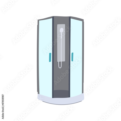 bath shower cabin cartoon. modern box, hotel et, clean room bath shower cabin sign. isolated symbol vector illustration