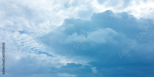 sky clouds blue soft winter pattern effect abstract graphics image surface Low angle side view cumulus clouds. cover page slide template use canvas marble pattern use banner background 