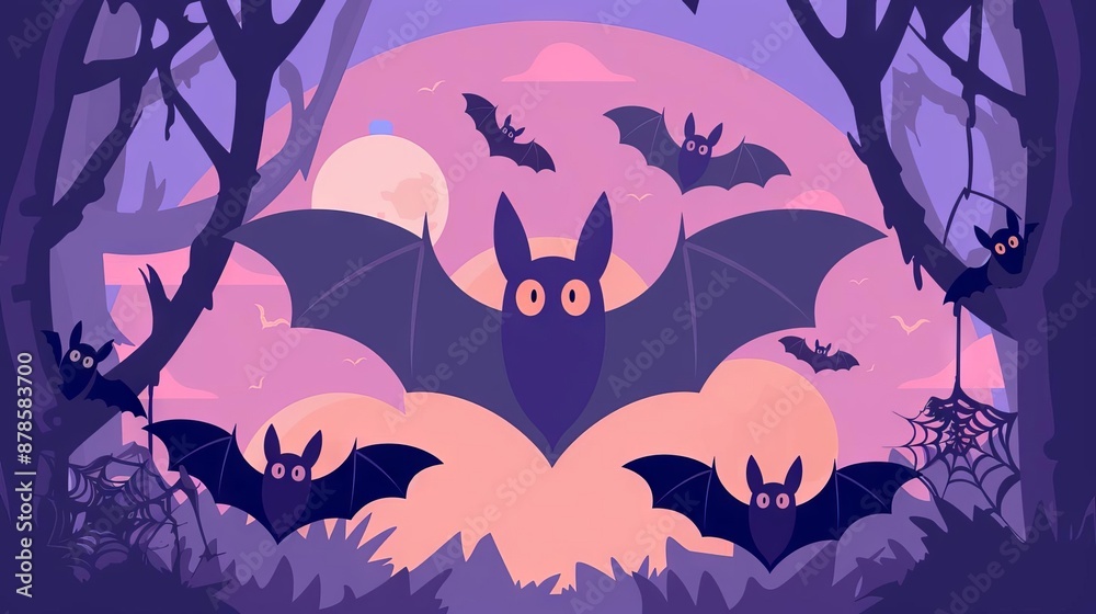 Halloween bats haunted animation pastel color Halloween bats haunted animation pastel color