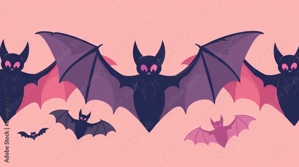 Halloween bats flat design haunted animation Halloween bats flat design haunted animation