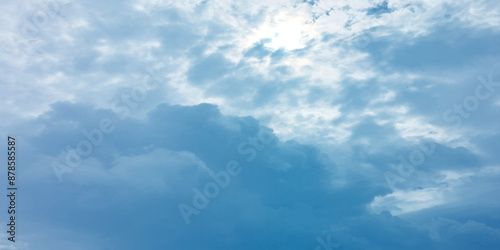 sky clouds blue soft winter pattern effect abstract graphics image surface Low angle side view cumulus clouds. cover page slide template use canvas marble pattern use banner background 