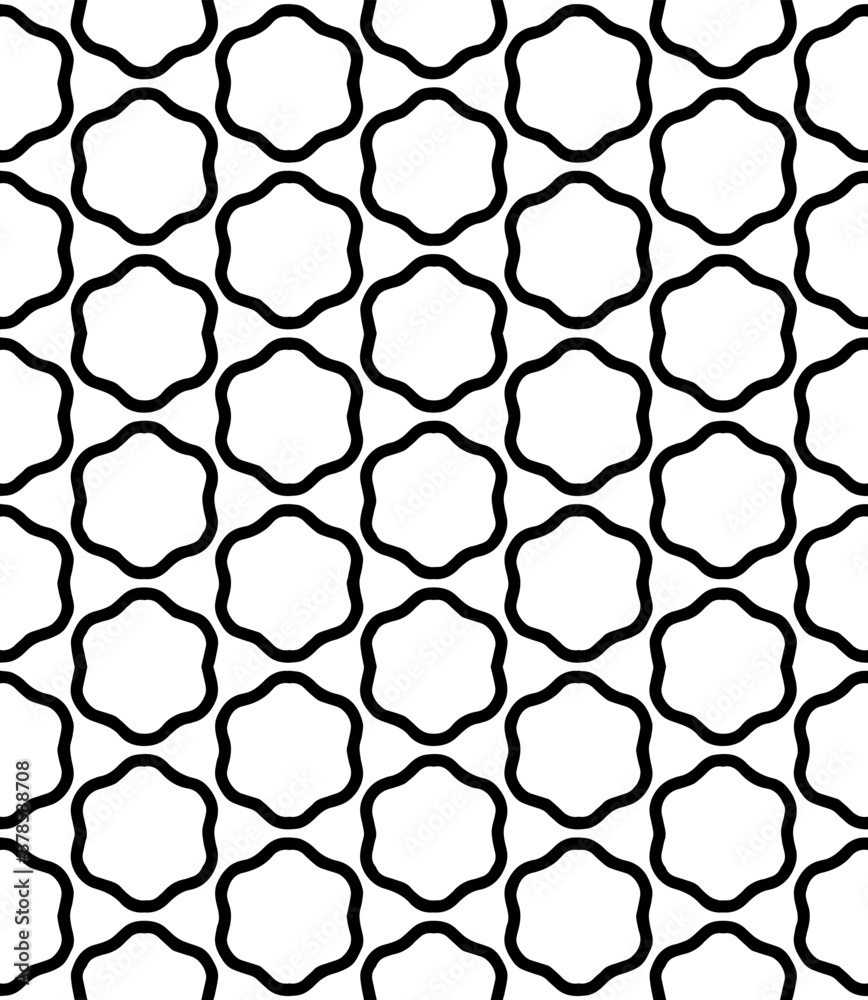 Black and white seamless abstract pattern. Background and backdrop. Grayscale ornamental design.