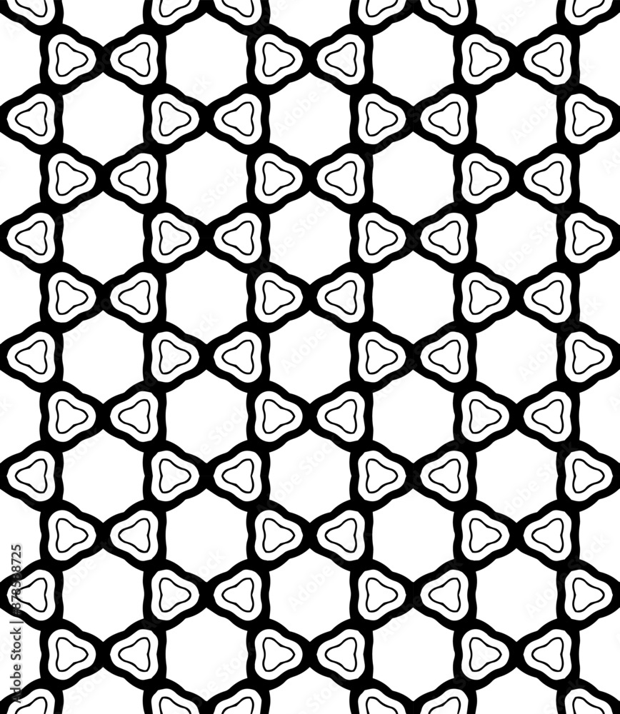 Black and white seamless abstract pattern. Background and backdrop. Grayscale ornamental design. Black and white seamless abstract pattern. Background and backdrop. Grayscale ornamental design.