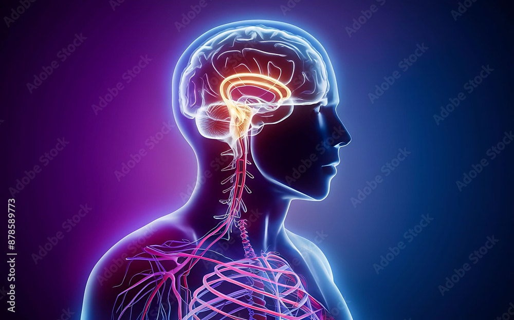 The face of the human brain is made of luminous particles generative ai The face of the human brain is made of luminous particles generative ai