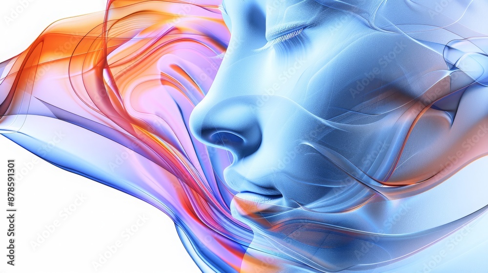 Contemporary Heated Eye Mask: Tilted Close-Up, Smooth Contours, Subtle Steam Effects - Calming Pastel Digital Art for Relaxation Banner Contemporary Heated Eye Mask: Tilted Close-Up, Smooth Contours, Subtle Steam Effects - Calming Pastel Digital Art for Relaxation Banner