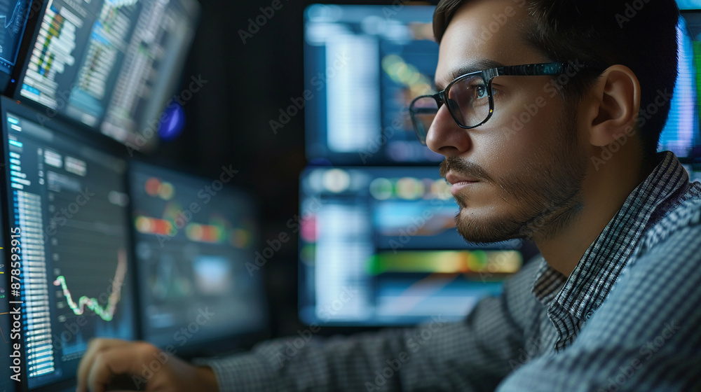 A data analyst reviewing data integrity and quality. A data analyst reviewing data integrity and quality.