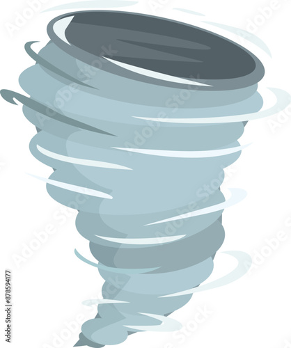 Powerful destructive tornado whirling, dangerous whirlwind, natural disaster illustration