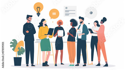 Diverse professionals are brainstorming advertising campaigns.