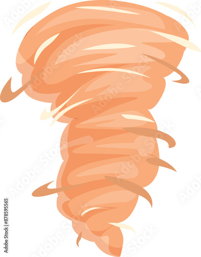 Powerful and destructive sand tornado is spinning violently, representing the devastating force of nature