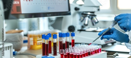 Scientist Testing Blood Samples for Biomarkers in Modern Lab for Mental Health Research
