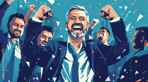 Manager celebrates team successes.