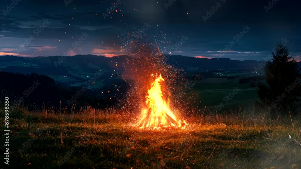 bonfire flames at night video animation background Seamless looping 4k quality bonfire flames at night video animation background Seamless looping 4k quality