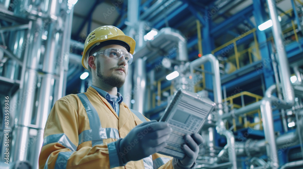 Fototapeta premium The engineer is implementing lean manufacturing principles.