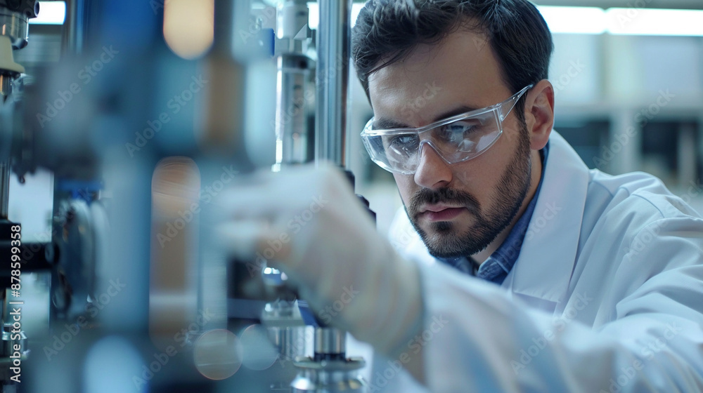 The engineer is supervising the integration of new technology in the production line. The engineer is supervising the integration of new technology in the production line.