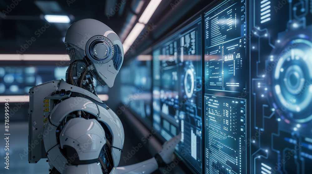 An AI system identifying potential threats in a corporate network. technology AI
