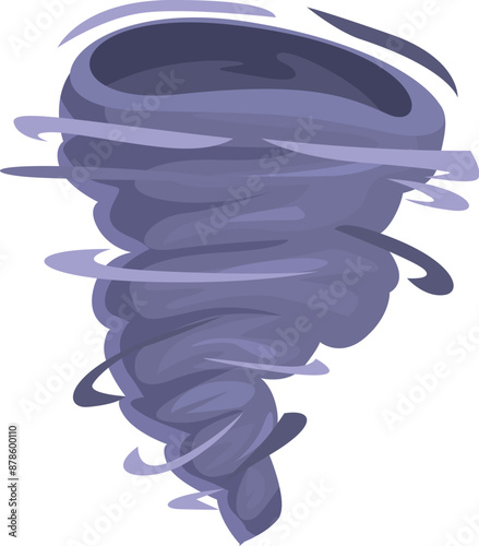 Powerful and destructive tornado is rotating, creating a dramatic scene of natural disaster and danger