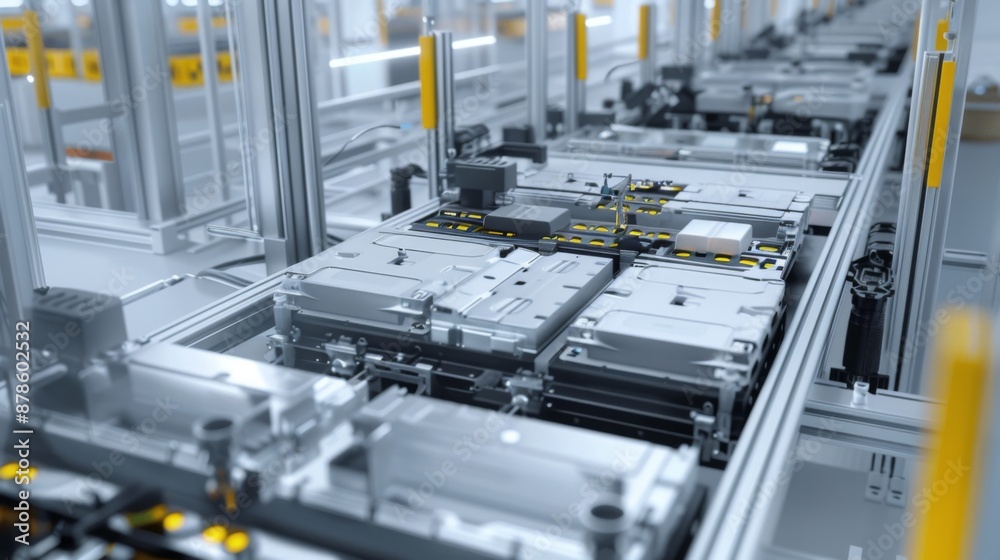 Mass production assembly line of electric vehicle battery cells Mass production assembly line of electric vehicle battery cells