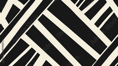 Abstract Geometric Pattern with Bold Black and White Angles