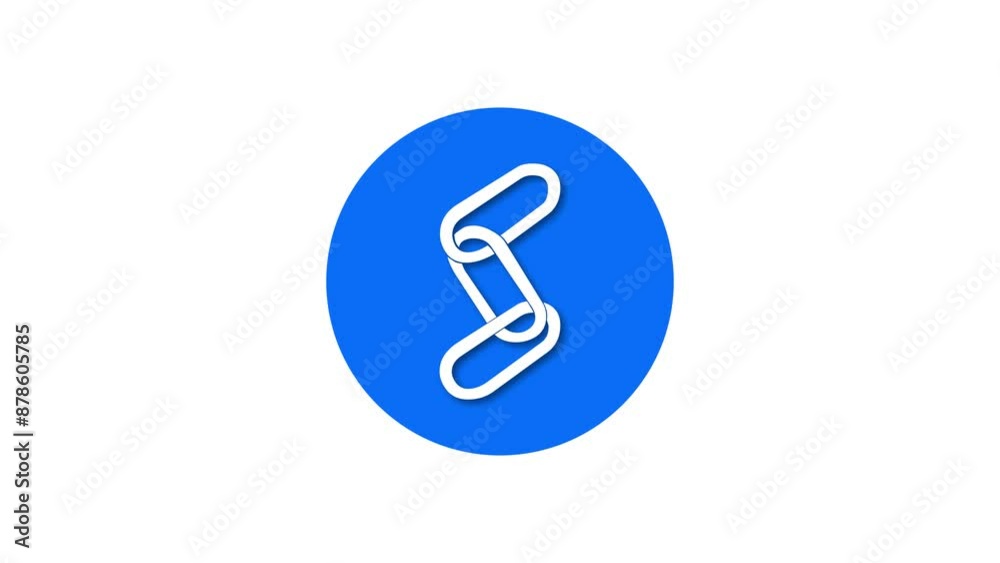 chain icon blue color simple shape circle animation white background chain icon blue color simple shape circle animation white background